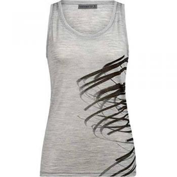 Icebreaker Tech Lite Tank Birds In Flight Tank Top Mujeres Blizzard Heather 2020 Camiseta sin mangas, color gris jaspeado, tamaño large