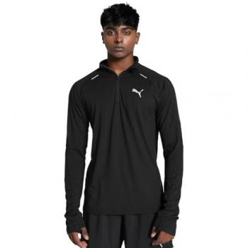 Camiseta de Manga Larga con Media Cremallera Puma Cloudspun para Hombre XL Color Negro