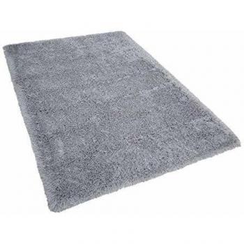 Alfombra Shaggy Rectangular de Pelo Largo Gris Claro 160 x 230 cm con Mechones de Algodón