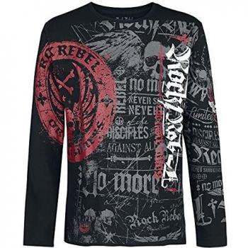 Rock Rebel by EMP Rock and Roll Dreams Come Through Hombre Camiseta Manga Larga Negro L