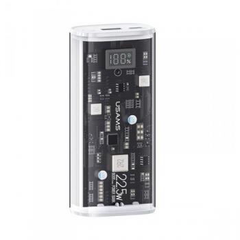 Powerbank Usams CD189 9000mAh 20W Carga Rápida Doble Puerto USB-C y USB-A con Pantalla Transparente