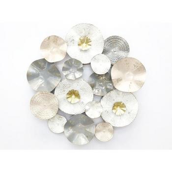 Fíjalo Decoración de Pared en Metal Blanco y Gris - Estilo Moderno (80 x 7 x 80 cm)