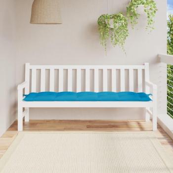 Light Blue Oxford Garden Bench Cushion 180x50x7 cm