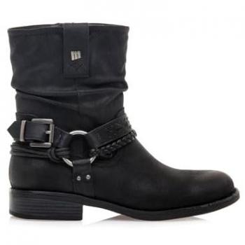 Botines de Mujer Mustang Persea Negros con Hebilla y Cierre de Cremallera, Modelo 59349
