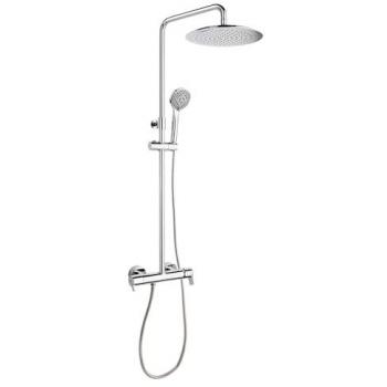 Columna de Ducha Monomando Cromada con Barra Telescópica y Accesorios Blautherm