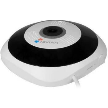 Nivian cámara Wifi 2,4Ghz IP domo FishEye con visión 360º-Imagen auto-adaptativa-Alta resolución 3Mpx-Visión nocturna-Audio bidireccional-Grabación en microSD