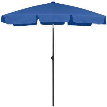 Sombrilla de playa azul 180x120 cm