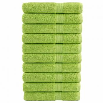 Toallas de sauna SOLUND 10 uds algodón verde manzana 80x200 cm 600 gsm