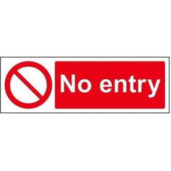 vsafety 52001 ax-s prohibición acceso señal, autoadhesivos,No entry, paisaje, 300 mm x 100 mm), color rojo