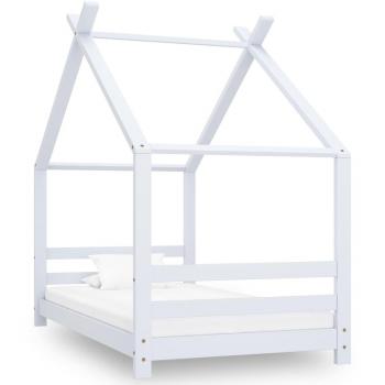 Estructura de cama infantil Día y Noche de madera maciza pino blanco 80x160 cm