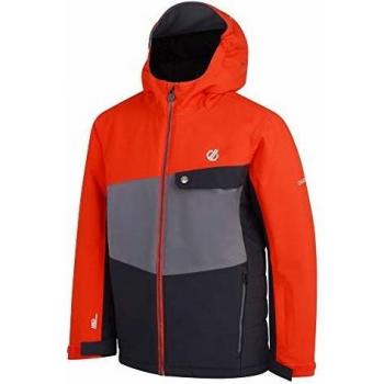 Dare 2b Wrest Waterproof Breathable High Loft Insulated Ski Snowboard Jacket with Snowskirt and Reflective Detail Chaqueta, Unisex niños, Gris ébano/Aluminio, 13
