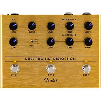 Fender Duel Pugilist Distortion Guitar Effect Pedal with Three Modes and Clean Blend