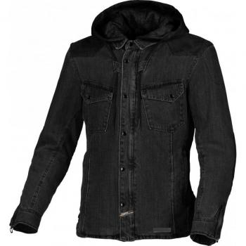 Macna Sudadera con capucha Inland Negra para Moto, Chaqueta textil de moto, color negro, talla XL