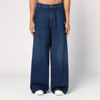 Off-White Men's Medium Blue Wide Fit Denim Jeans Size 32