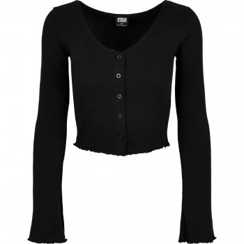 Urban Classics Ladies Cropped Rib Cardigan - Black - XS to XL