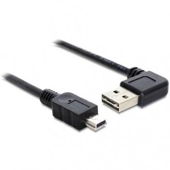 Cable USB 2.0 EASY A 90° a Mini B, 1 m, Conectores chapados en oro