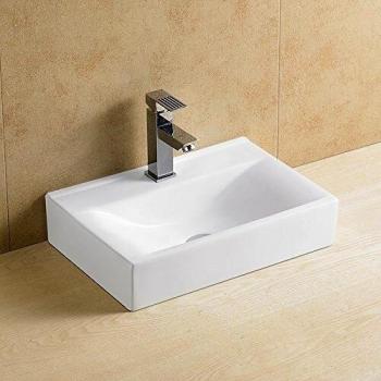 GME - LAVABO RECTANGULAR CERÁMICO, BLANCO, 45*30*10