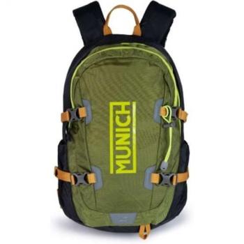 Mochila Munich Trek Verde 41 Negro Verde Naranja - Mochila de trekking, color verde con detalles en negro y naranja, capacidad para 41 litros, compartimentos múltiples, resistente al agua, correas ajustables y acolchadas