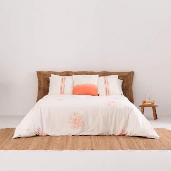 Funda nórdica 400 hilos cama 90 en algodón popelín color naranja (150x240)