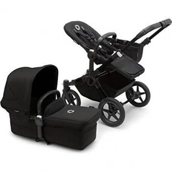 Bugaboo Donkey 5 Mono, Convertible En Carrito Doble De Lado a Lado, Diseño Mejorado, Silla Reversible, Dirección a Una Mano y Cesta Lateral, Midnight Black