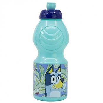 Botella de Agua Antigoteo Infantil Bluey 400ml Plástico con Cierre Antigoteo