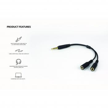 PC Gaming Headset Converter to PS4 / Xbox One Chat Adapter Cable - Turtle Beach, SteelSeries, Logitech, Sennheiser, Sades 3.5mm Male to 2 x 3.5mm Female-Gold Plated