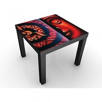Apalis Mesa de diseño Inside Buddhas Mind 55x55x45cm, Tischfarbe:Weiss;Größe:55 x 55 x 45cm