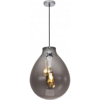 Lámpara colgante Rio 2 bombillas 52cm con cristal ahumado medio claro de Impex Lighting
