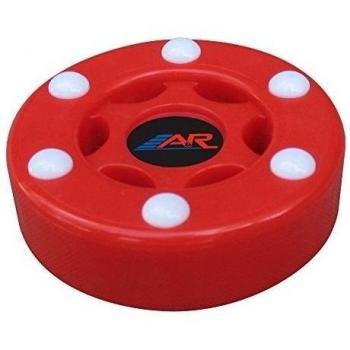 A&R Street Floor Plastic Puck W 6 Roller Balls Red Six Button PVC Street Puck