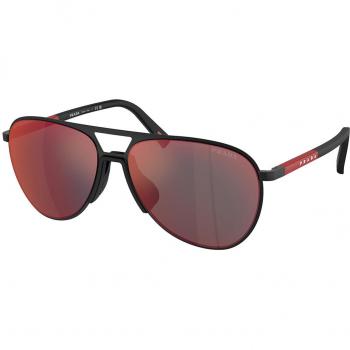 Prada Linea Rossa PS53ZS DG008F Men's Pilot Sunglasses Black 59mm Mirrored