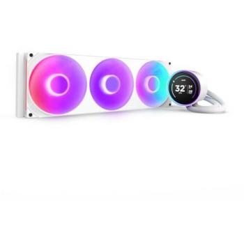 NZXT Kraken Elite 420 RGB V2 AIO Liquid Cooler - 420mm Radiator, White, with Customizable LCD Display