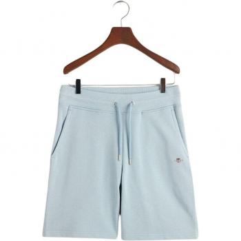 GANT Men's Regular Fit Dove Blue Shield Logo Sweat Shorts - XL