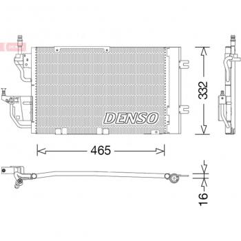 Condensador de aire acondicionado DENSO DCN20037 con deshidratador R134a para OPEL Zafira B