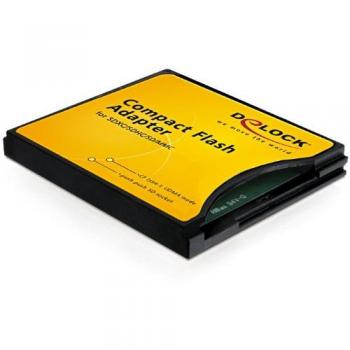 Delock 61796 - Adaptador para tarjetas de memoria, negro y amarillo