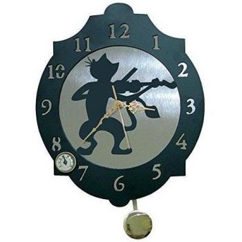 IMEX EL ZORRO El Zorro 11327-Reloj Gato Violinista, 374 x 312 mm, Metal, Gris, 40x34x7 cm