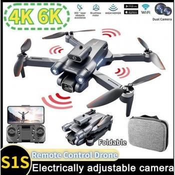 Dron S1S 6K HD con Cámara Doble WIFI FPV, Cuadricóptero Plegable Sin Escobillas, Alcance de 3KM, Avión RC de Cuatro Ejes