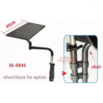 Soporte Multifuncional para Teclado de Silla Redonda con Movimiento Completo, Soporte de Escritorio para Portátil y Alfombrilla de Ratón de Acero Inoxidable, Capacidad 20kg