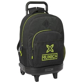 Mochila Grande con Ruedas Compacta Extraíble Munich Beat, Ideal para Niños de Diferentes Edades, Cómoda y Versátil, Calidad y Resistencia, Dimensiones 33x22x45 cm, Color Negro