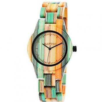 Reloj Raptor® Mujer de Cuarzo con Pulsera de Bambú Multicolor