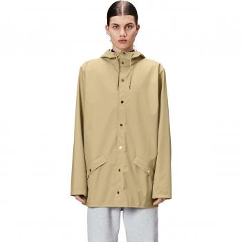 Rains Hooded Waterproof Jacket - Sand, Male, Size: L, Beige