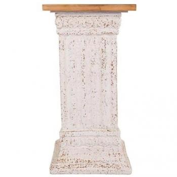 Peana de madera tallada blanca 40x40x76.5 cm