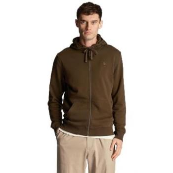 Lyle & Scott Tonal Eagle Olive Zip-Up Hoodie