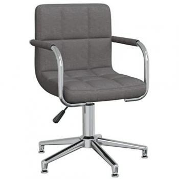 Silla de Comedor Giratoria en Tela Gris Oscuro