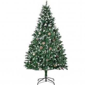 Árbol de Navidad Artificial HOMCOM con Ramas Apertura Automática Base Plegable y Soporte de Acero para Interiores Verde