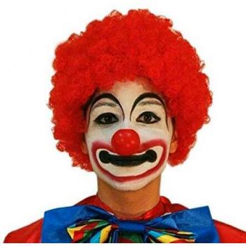 Peluca de payaso de rizos roja