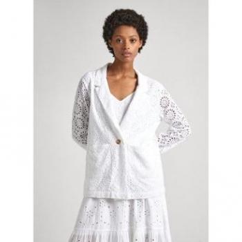 Pepe Jeans Women's Marisa White Casual Blazer M