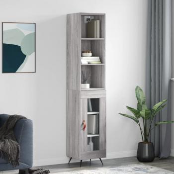 Aparador alto de madera contrachapada gris Sonoma 34,5x34x180 cm