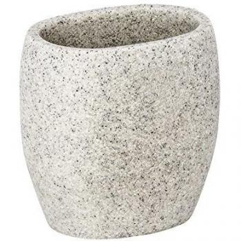 Wenko Puro Vaso para Cepillos de Dientes, Poliresina, Gris Claro, 6.5x9.4x9.4 cm
