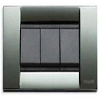 Placa Eléctrica Vimar Idea Clásica 3 Módulos Cromo Brillante