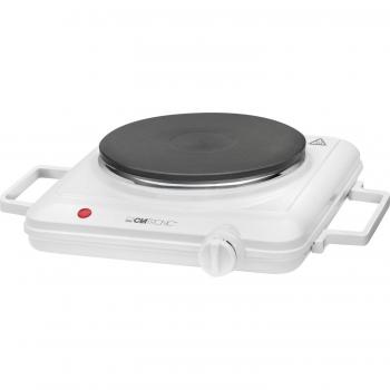 Clatronic EKP 3582 - Hornillo eléctrico de 18 cm diámetro con Asas,1500 W, Color Blanco
